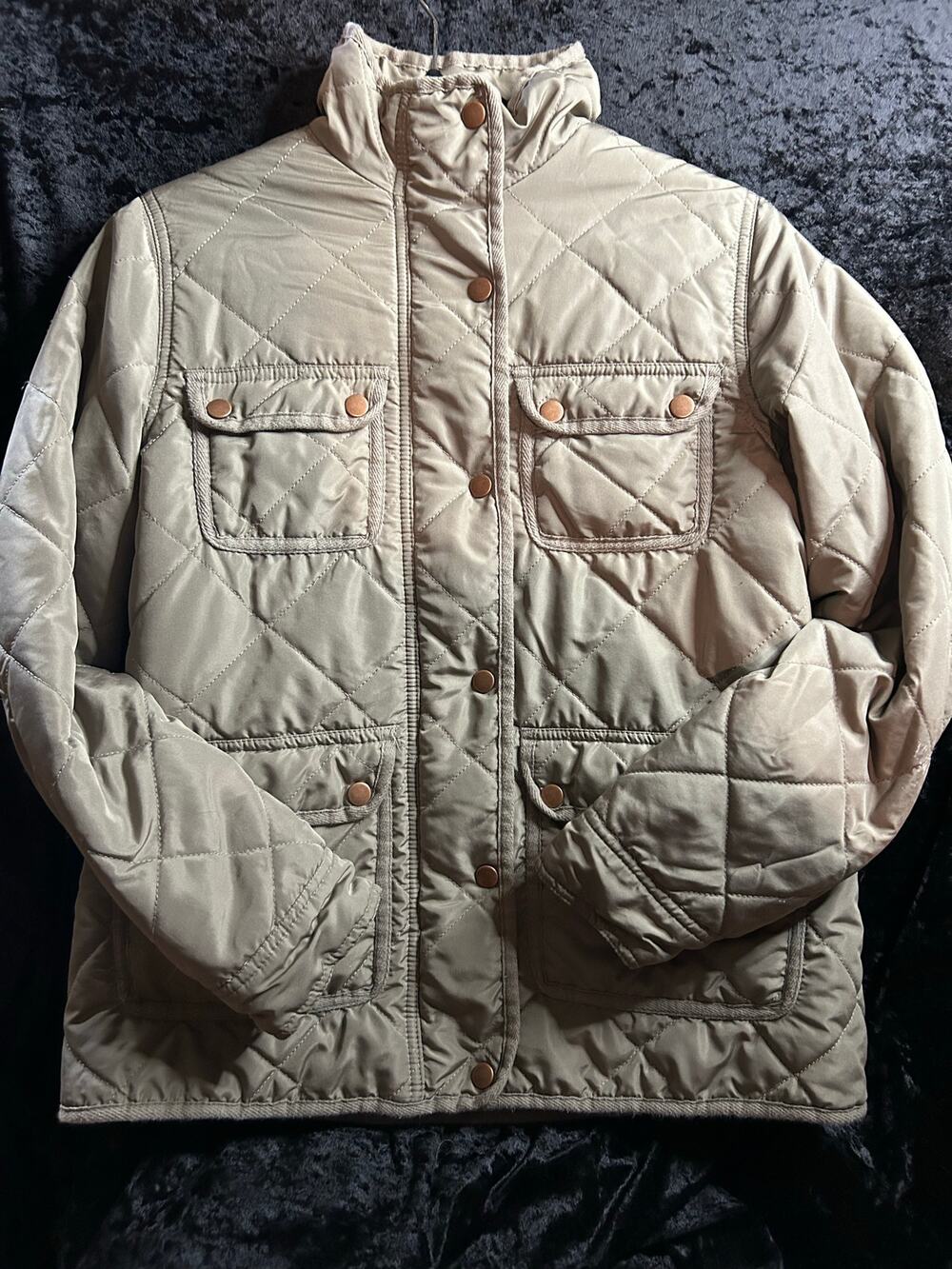 Alter’d State Utility Chore Jacket Fleece Lined Med Olive Paint Flaw